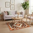 thumbnail image 3 of ODIKA 4'x6' Ultra-Soft Area Rug, Hallway Boho Vintage Southwestern Scroll Frame Distressed Ornate None Washable, Bare feet friendly, Silk-Touch for Bedroom Home office, 3 of 7