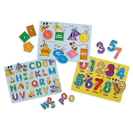 Melissa & Doug Disney Mickey Mouse Clubhouse Shapes and Colors Wooden Peg Puzzle (8 pcs)