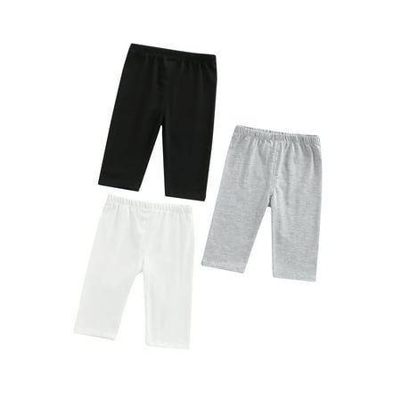 

Bagilaanoe 3 Pack Toddler Baby Girls Summer Shorts Capri Leggings Basic Dance Crop Legging Short Pants for 6M 12M 2T 3T 4T 5T
