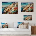 thumbnail image 4 of Designart "Cityscape Popart Colorful Santorini painting VI" Santorini Print on Natural Pine Wood, 4 of 5