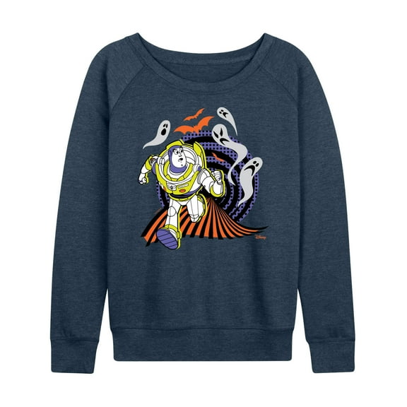 Toy Story - Buzz Lightyear Halloween Graphic - Women's Lightweight French Terry Long Sleeve Shirt