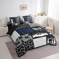 thumbnail image 3 of Feelyou Farmhouse Camping Adult Twin Bedding Sets 7pcs, Blue Plaid Bedding Comforter Set, 3 of 8
