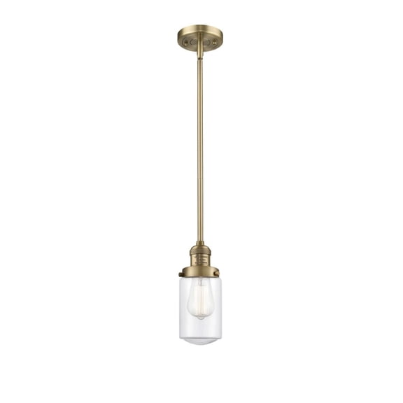 Innovations 201S-BB-G312-LED Dover 1 Light Mini Pendant part of the Franklin Restoration Collection, Brushed Brass
