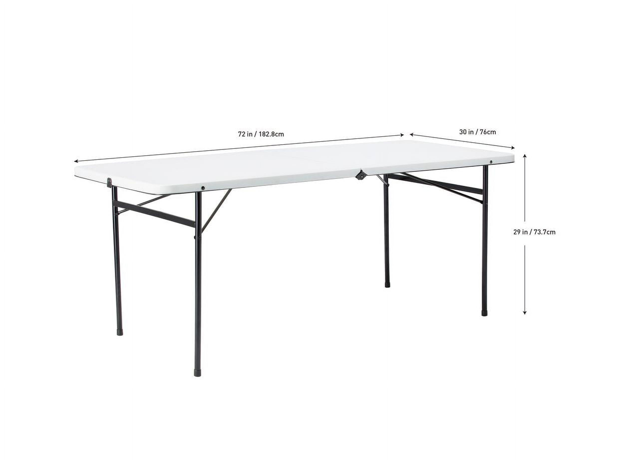 6 ft. Length Centre Folding Plastic Foldable Table in White