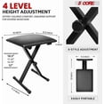 thumbnail image 2 of Keyboard Stand Single X Style Piano Riser Adjustable Holder + Keyboard Stool Thick Padded Piano Bench KS 1X BLU+KBB 02 BLK, 2 of 7