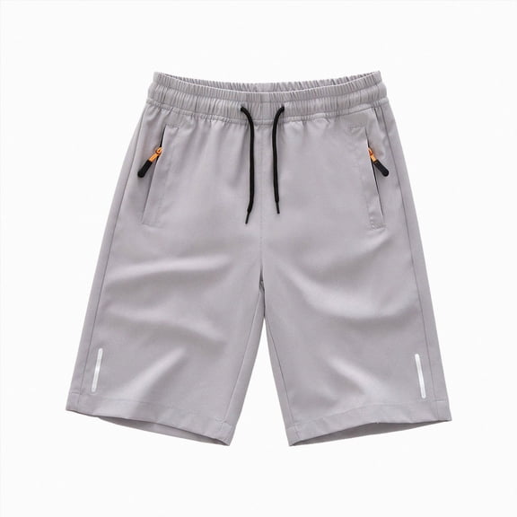 Linfrsh Boys Shorts Size 6 Athletic Children Ice Pants Men Summer Thin Stretch Sports Casual Shorts Middle And Large Children Sports Pants Fashion Children Pants(Grey,5-6 Years)