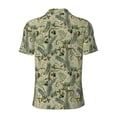 thumbnail image 3 of Xecao Tropical Plants Green for Mens' Casual Short Sleeve Button-Down Polo Shirts for a Classic Golf Look, 3 of 9