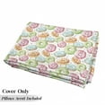 thumbnail image 5 of Colorful Floor Pillow Lounger Cover, Delicious Watercolor Pattern with Doughnuts Hand Drawn Yummy Tasty Pastries Bakery, Nap Mat Printed Fabric Case for 5 Pillows, 88" x 36", Multicolor, by Ambesonne, 5 of 5