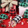 thumbnail image 4 of Zhuge 10pcs Christmas Drawstring Bags with Snowflake Pattern Buffalo Plaid Favor Bags Linen Cloth Gift Treat Bag for Christmas Birthday Party (3.93 x 5.51Inch,Red Green), 4 of 4