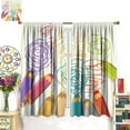 thumbnail image 3 of Colourful Pencil Curtains Cute Crayons Doodle on Beige Background Curtain with Rod Pocket for Kids Bedroom Nursery Classroom Home Decor Drapes Window Treatments 2 Panels Set 42x54 Inch, 3 of 6