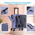 thumbnail image 5 of TABU Carry On Luggage with Side Bag, Front Opening Suitcase with Cup Holder & Phone Mount, USB & Type-C Port, TSA Lock, Phone Mount, Purple, 5 of 8