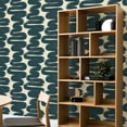 thumbnail image 4 of Tempaper x Bobby Berk Wiggle Room Blue and Cream Peel and Stick Wallpaper, 20.5" x 16.5', 4 of 15