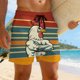 thumbnail image 4 of Pantalones de Cintura Elásticos para Hombres Pantalones de Baño de Playa de Verano con Bolsillos Pantalones Cortos Casuales de Impresión Colorida Seco Rápido para Piscina, 4 of 8