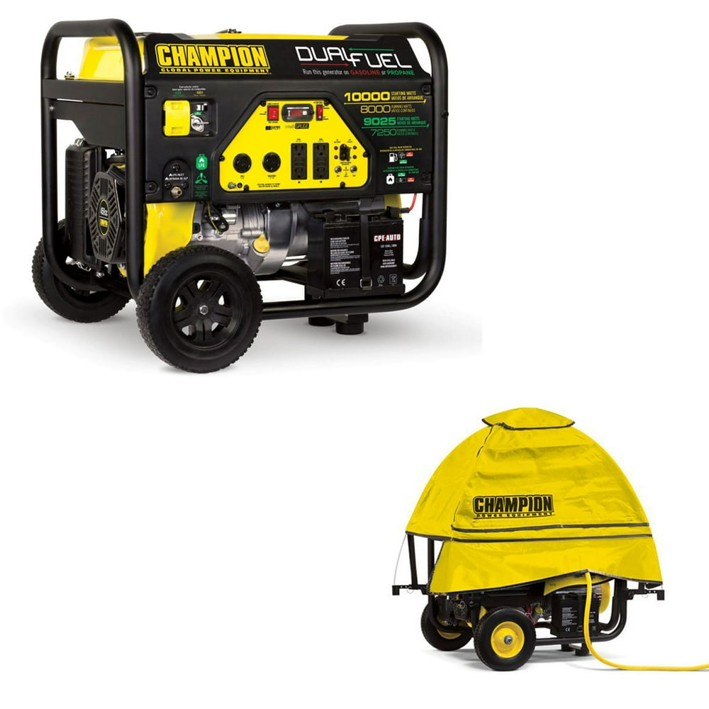Champion 8000 Watt Portable Quiet Generator + Storm Shield Severe