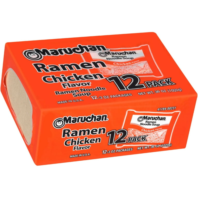 Maruchan Instant Ramen Noodle Chicken Flavor Soup, 3 Oz, 12 Count