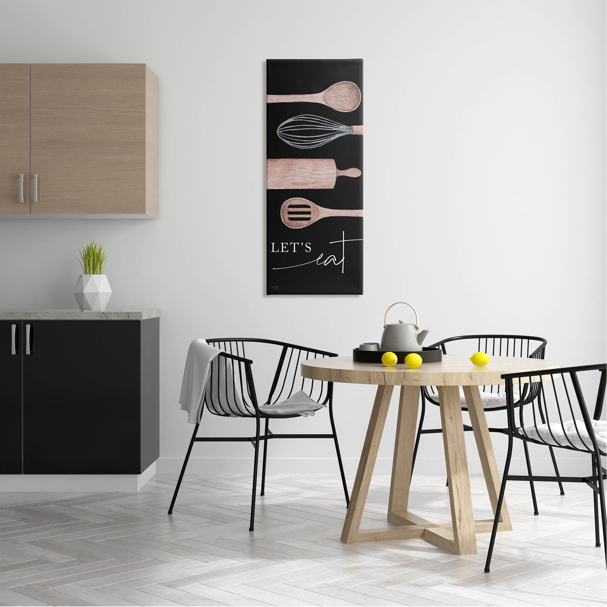 Stupell Industries Let's Eat Varied Kitchen Cooking Utensil Phrase Graphic Art Gallery Wrapped Canvas Print Wall Art, Design by Lux + Me Designs