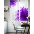 thumbnail image 5 of Purple Semi Sheer Curtains 63 Inch Length 2 Panels Set, Boho Modern Floral Abstract Ombre Leaf White Sheer Kitchen Curtain Privacy Voile Window Curtain for Living Room Bedroom Rod Pocket Drapes, 5 of 7