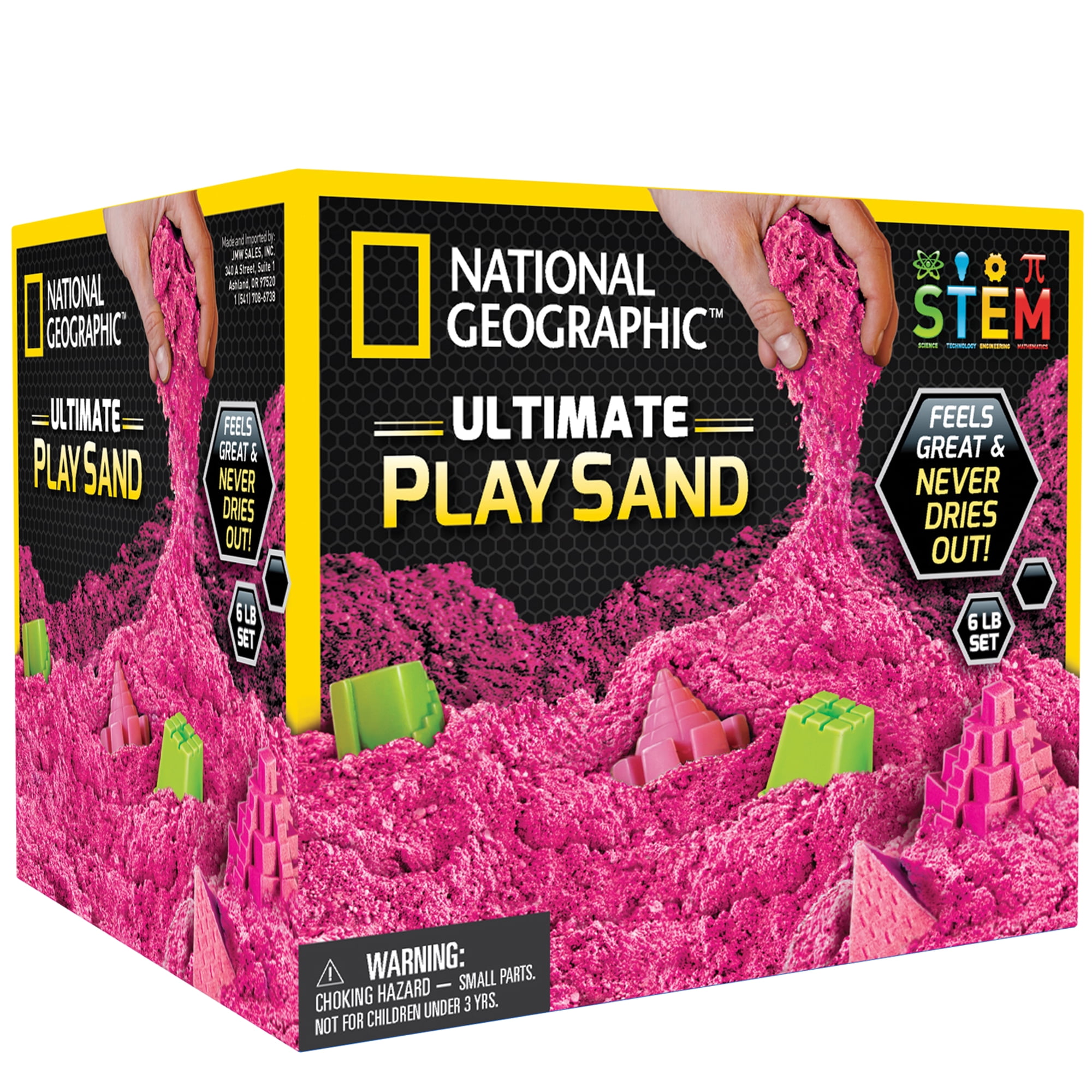 National Geographic Ultimate Pink Play Sand 6 lbs with 6 Castle Molds