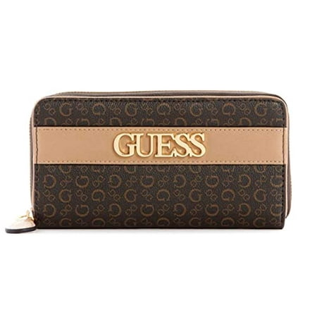 GUESS Factory Women s Brooker Logo Medium Zip Around Wallet Walmart
