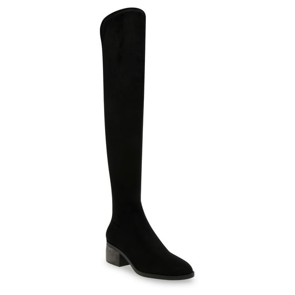 Anne Klein Women's Ainsley Over the Knee Narrow Shaft Boots 7.5M BLACK