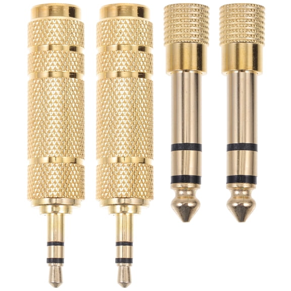 WORGEOUS Jack Plug Connectors 4Pcs Golden for Audio Devices Entertainment Signal Transmission
