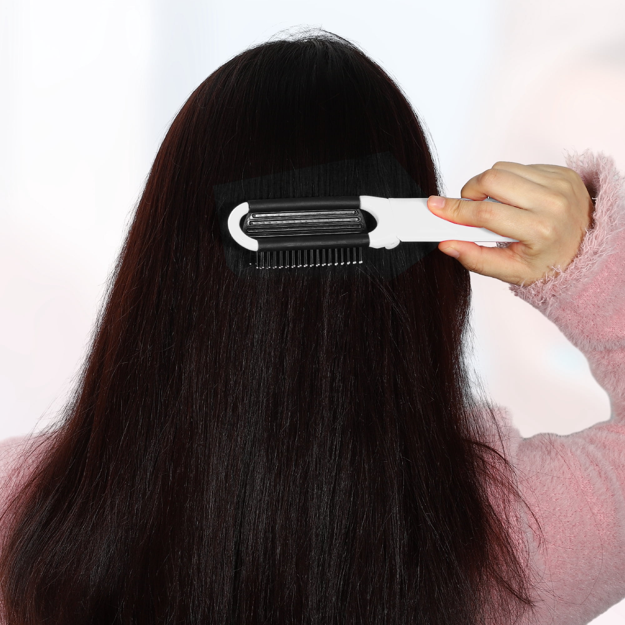 Unique Bargains 1Pc Portable Foldable Mirror Comb White