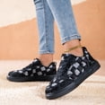 thumbnail image 3 of Ladies Distressed Plaid Denim Skate Shoes Lightweight Flat Platform Lace Up Sneakers Soft Sole Non Slip Walking Shoes, 3 of 7