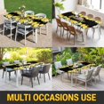 thumbnail image 5 of Yellow Lemons Table Cloths for 8 Foot Rectangle Tables, Summer Fruits Leaves Botanical Black Patio Waterproof Elastic Fitted Tablecloths, Washable Rectangular Table Cover for Camping, 5 of 8