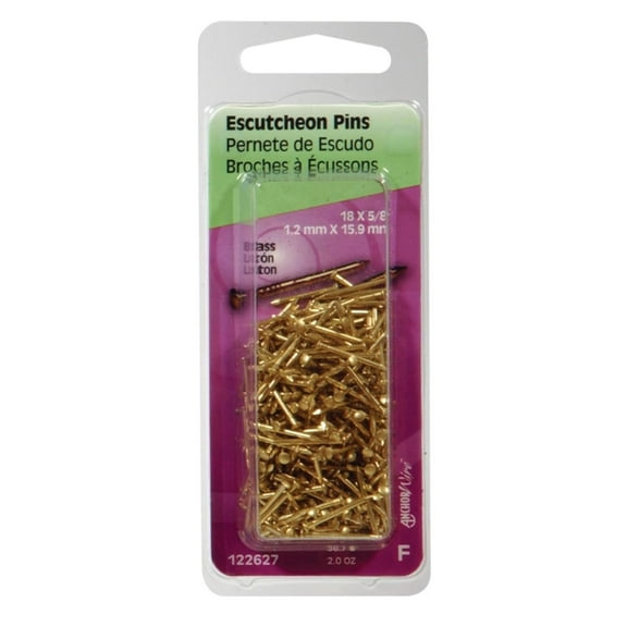 Hillman Escutcheon Pin 5/8 " Brass 18 Ga Viewpack 2 Oz