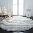 thumbnail image 2 of SAFAVIEH Fontana Shag Darell Abstract Plush Area Rug, Grey/Ivory, 6'7" x 6'7" Round, 2 of 8