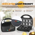 thumbnail image 4 of BUBEHYMY Máquina para hacer panqueques, Mini, Antiadherente, 8 Panqueques, 750 W, Calefacción Doble Cara, Negra, 4 of 5