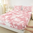thumbnail image 3 of Manfei Dreamy Snowflake Chils Full Size Sheets, Merry Christmas Bed Sheets, Pink Princess Style Sheet Sets, Microfiber Bedroom Decor, 4 Pieces, 3 of 7