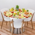 thumbnail image 2 of muroi Cherries Theme Pattern Round Elastic Tablecloth Outdoor Table Cloth Fitted Tables Cover for Picnic Patio Dining Party Indoor 36" - 42", 2 of 6