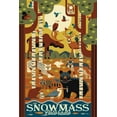 thumbnail image 1 of Snowmass, Colorado, Forest Animals, Geometric (36x54 Giclee Gallery Art Print, Vivid Textured Wall Decor), 1 of 3