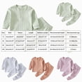 thumbnail image 3 of Toddler Baby Boys Clothing Sets Little Autumn Winter Solid Color Long Sleeve Elastic Waist 6 12 18 24 Months 2T 3T Everyday Outfit Set 2 Pcs, 3 of 7