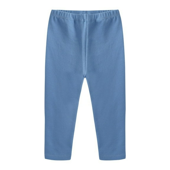 Shldybc Girls Leggings Candy Color Solid Color Leggings Casual Kids Tight Pants Autumn Winter Bottoms Yoga Sports Trousers( Blue, 2-3 Years )