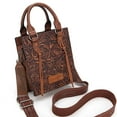 thumbnail image 5 of Wrangler Embossed Crossbody Bag for Women Top Handle Fringe Handbags and Western Mini Tote, Brown, 5 of 7