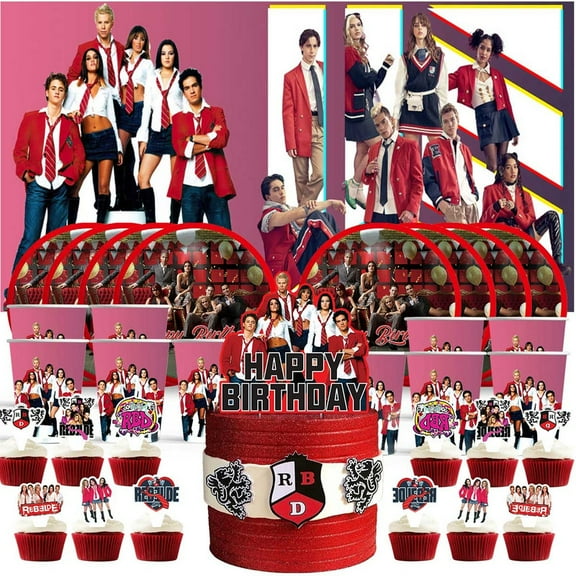RBD/Rebelde Birthday Cups Party Supplies Decor Backdrop Paper Plates Fans Decorations Banner