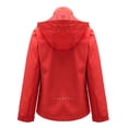 thumbnail image 4 of Noarlalf Womens Coats, Women's Hardshell Jacket Spring Hooded Detachable Two Piece Outdoor Water Proof Mountaineering Trench Coat Womens Jacket Rain Jacket Red 2XL, 4 of 4