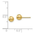 thumbnail image 3 of Auriga 14k Yellow Gold 5mm Ball Stud Earrings for Women(L-5mm, W-5mm), 3 of 6