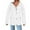 White, variant on DYTTDG Women's Plus Size Outdoor Sports Hooded Jacket with Pockets Solid Color Waterproof Button Zipper Long Sleeve Hooded Jacket Windbreaker on Clearance Christmas Gift