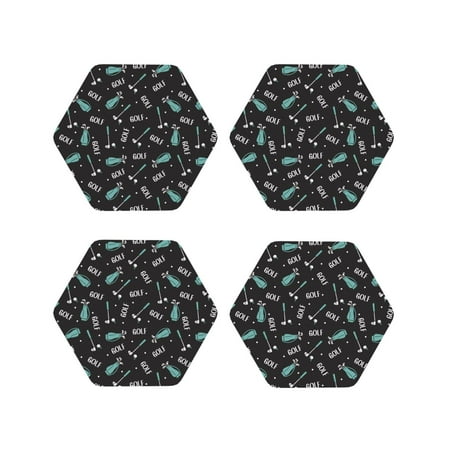 

Tideii Golf Bags And Balls for Leather Coasters 4 Pieces Anti-fouling and Anti-scalding Decorative Coasters Suitable for Restaurants Kitchens Coffee Shops-Hexagon