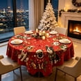 thumbnail image 4 of CHJK Christmas Round Tablecloth, 60 Inch Festive Xmas Dog Table Cover, Decorative Round Table Cloth for Holiday Dining Party Home Decoration, 4 of 6