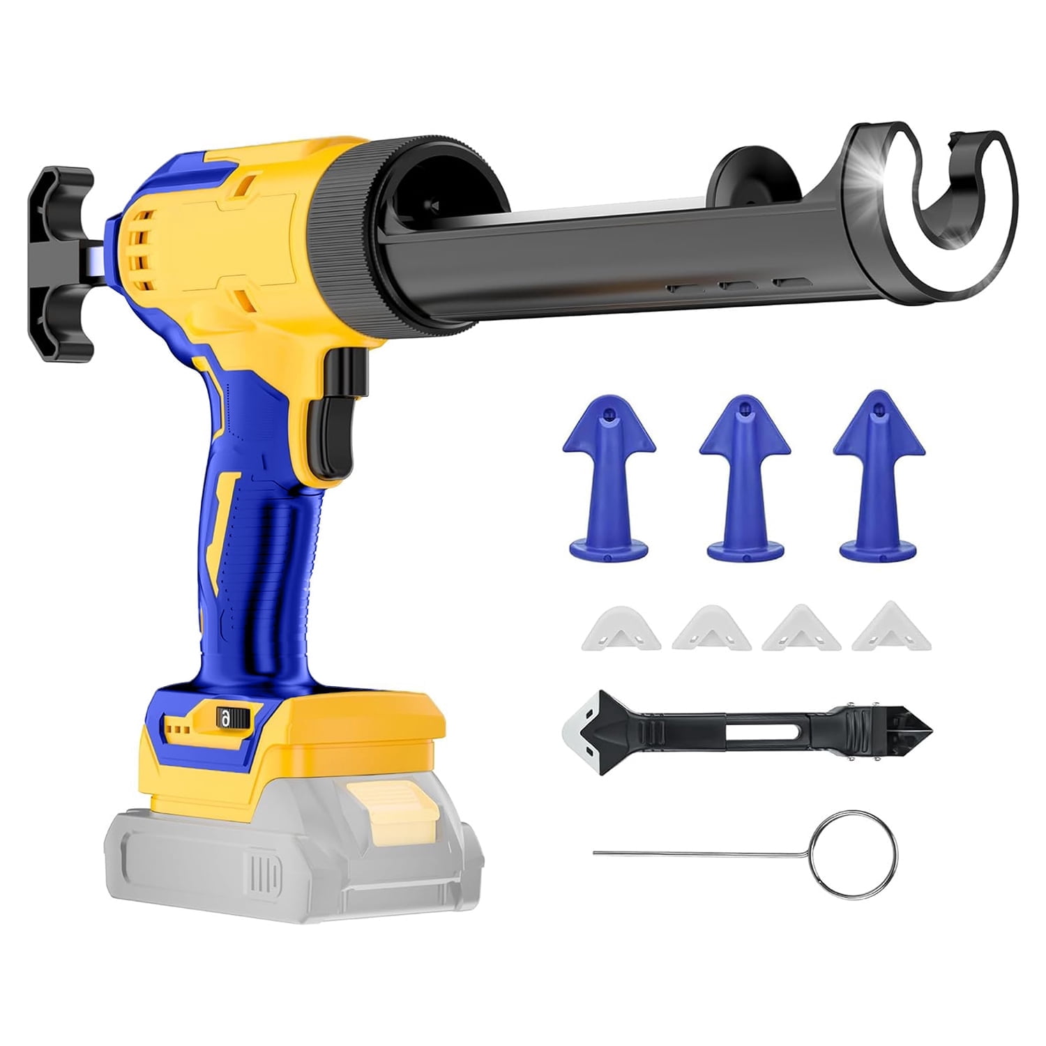 Cordless Caulking Gun For DeWalt 20V Max Battery – 6-Speed, No-Drip, With LED Light & Nozzle Kit (Battery Not Included) 3 thumbnail image