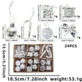 thumbnail image 4 of 24pcs Christmas Tree Bauble Hanging Ornament Set - Kraft Gift Box Packaging, Perfect For Home Holiday Parties, Adorns Christmas Trees & Party Spaces, Silver, 4 of 7
