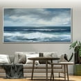 thumbnail image 4 of Seascape Canvas Wall Art Original Ocean Oil Painting Seascape Handmade Acrylic Wall Art Blue Sea Waves Wall Decor Gift,Unstretched,Frameless,(81*162cm)32*64Inches, 4 of 5