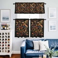 thumbnail image 2 of Boho Black Flowers Kitchen Curtains Sets for Windows 36 Inch Length, Spring Abstract Watercolor Floral Leaf Rod Pocket Window Treatments Tier Curtains and Valances Set for Bedroom/Bathroom, 2 of 8