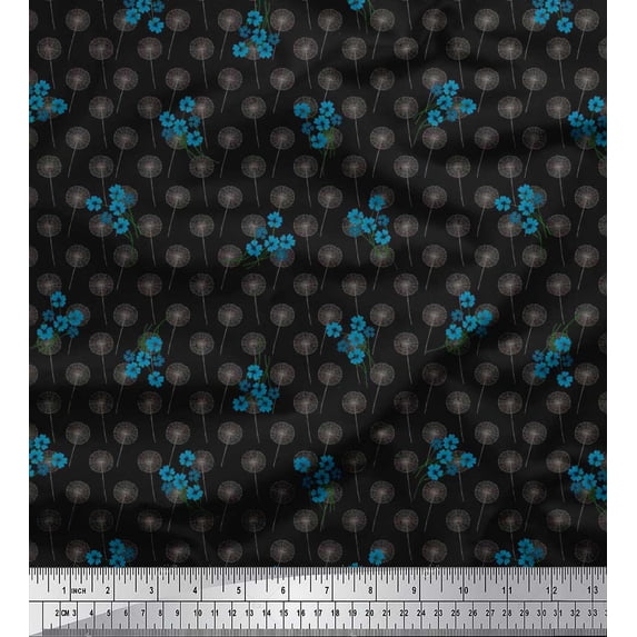 Soimoi polyester Crepe Fabric Artistic Floral Print Fabric by the Yard 52 Inch Wide