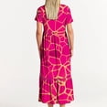 thumbnail image 4 of Robe d'Été pour Femmes 2024 Mode Grande Taille Décontractée à Manches Courtes Col Ras du Cou Robe Décontractée Fluide à Volants Maxi Robe de Plage avec Poches Robe Imprimée Rabais de 50 % Liquidation!, 4 of 7