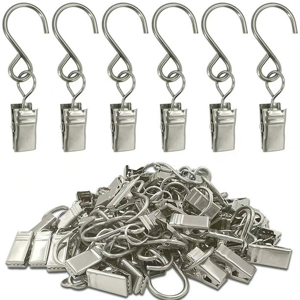 Ganchos para cortina de ducha Cateissary 50 piezas Plata